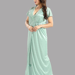 Be You Green Satin Maxi Shoulder Straps Nightdress