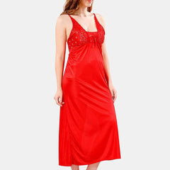 Be You V Neck Lace Satin Maxi Nightdress With Robe