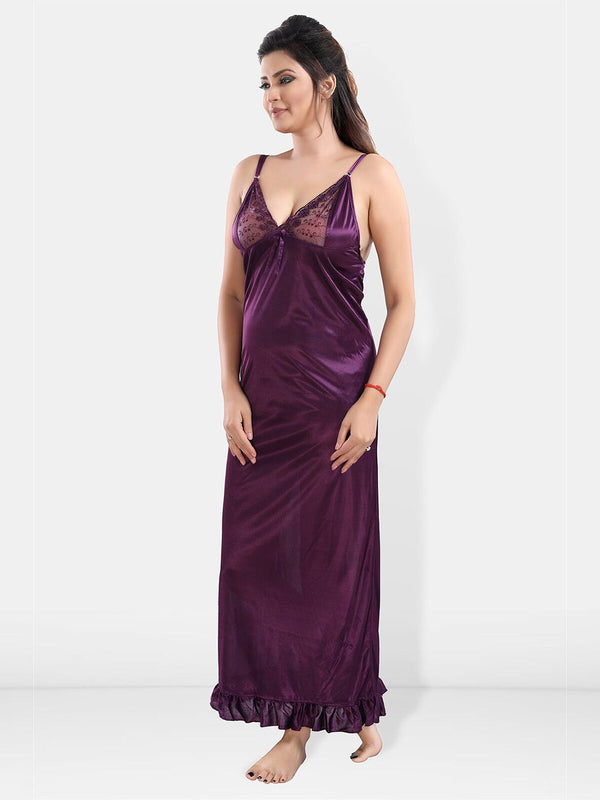 Be You V-Neck Satin Maxi Nightdress