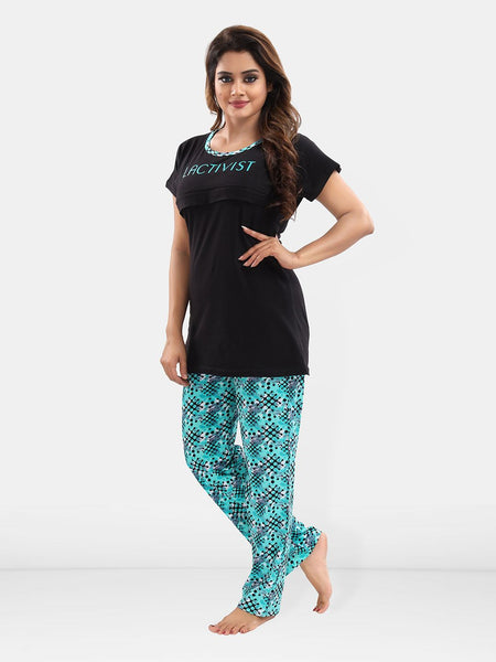 Be You Typography Printed Maternity Night Suit