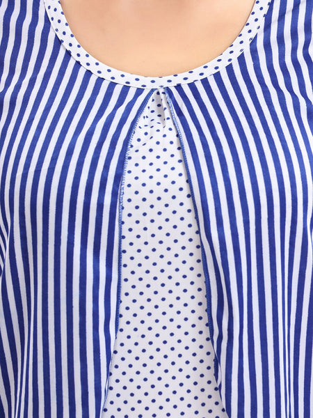 Be You Striped Satin Night Suit