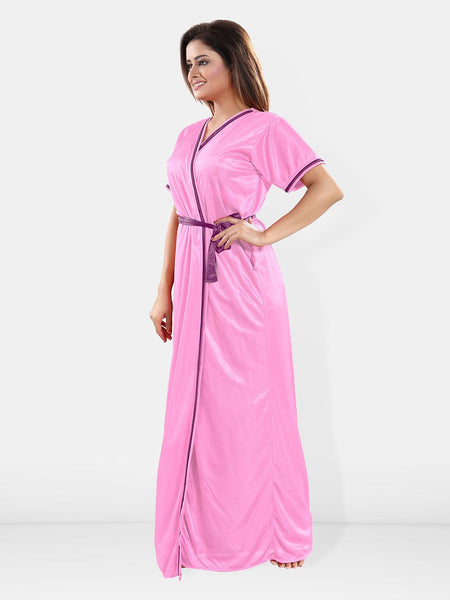 Be You V-Neck Maxi Satin Nightdress With Robe