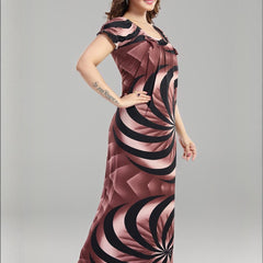Be You Sarina Satin Spiral Print Maxi Nightdress