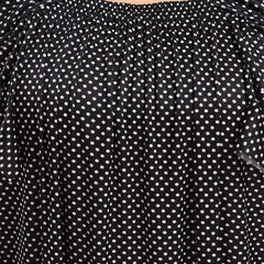 Be You Polka Dots Printed Square Neck Satin Maxi Nightdress