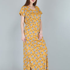 Be You Women Printed Maternity Maxi Nightdress