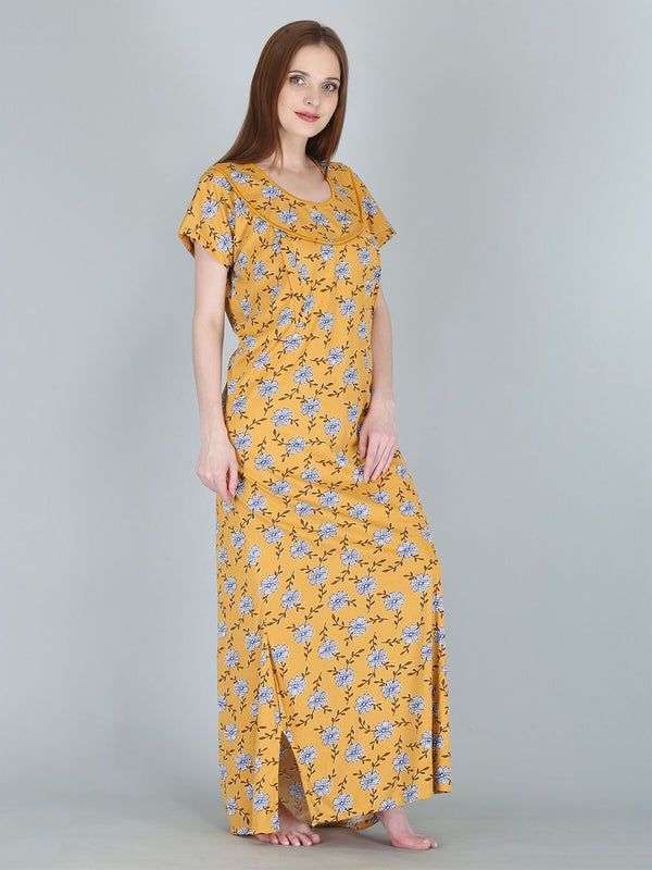 Be You Women Printed Maternity Maxi Nightdress