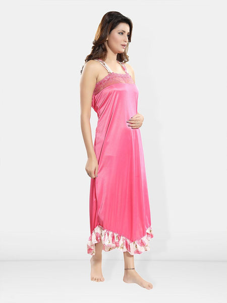 Be You Shoulder Straps Satin Maxi Nightdress & Rope