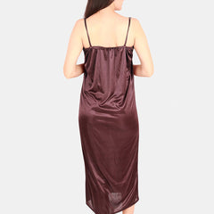 Be You Floral Lace Shoulder Straps Satin Maxi Nightdress With Robe