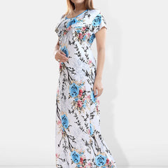 Be You Printed Satin Maternity Maxi Nightdress