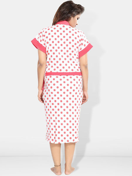 Be You Women Printed Cotton Anti-bacterial Super Soft Bath Robe With Belt