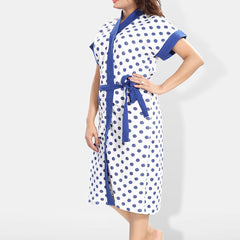 Be You Women Polka Dots Printed Cotton Anti-bacterial Super Soft Bath Robe With Belt