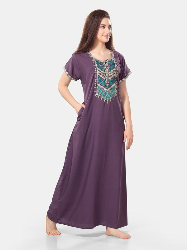Be You Embroidered Maxi Nightdress