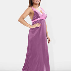 Be You V-Neck Maxi Satin Nightdress With Robe