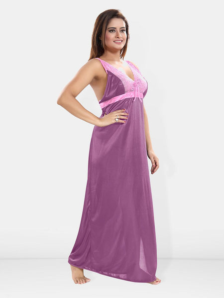 Be You V-Neck Maxi Satin Nightdress With Robe