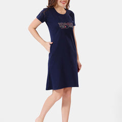 Be You Typographic Printed T-shirt Nightdress