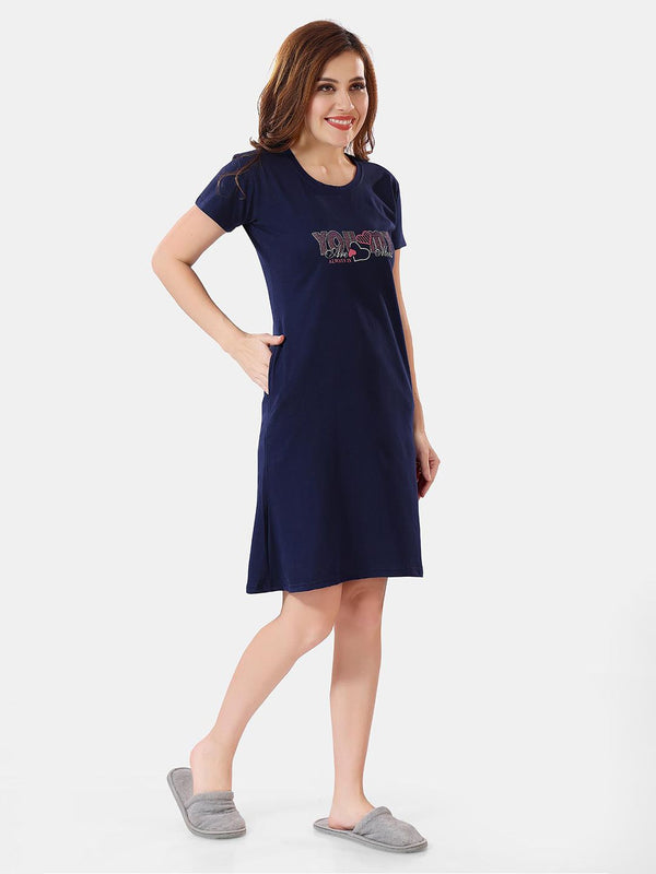 Be You Typographic Printed T-shirt Nightdress