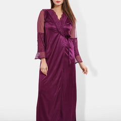 Be You Shoulder Straps Satin Maxi Nightdress With Robe