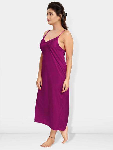 Be You V-Neck Satin Maxi Wrap Nightdress With Robe