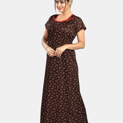 Be You Floral Printed Satin Maternity Maxi Nightdress