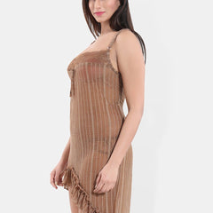 Be You Self Design Shoulder Straps Net Baby Doll With Brief