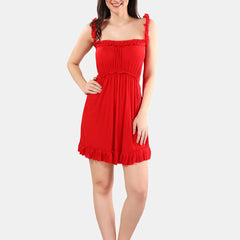 Be You Shoulder Strap Baby Doll Dress With Thong