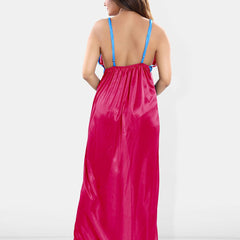 Be You V-Neck Satin Maxi Wrap Nightdress With Robe