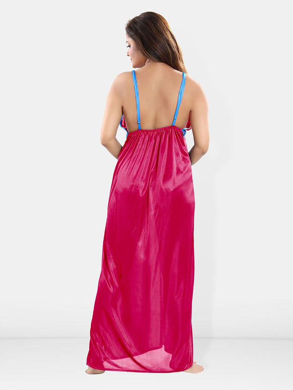 Be You V-Neck Satin Maxi Wrap Nightdress With Robe