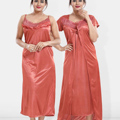 Be You Maxi Satin Wrap Nightdress With Robe