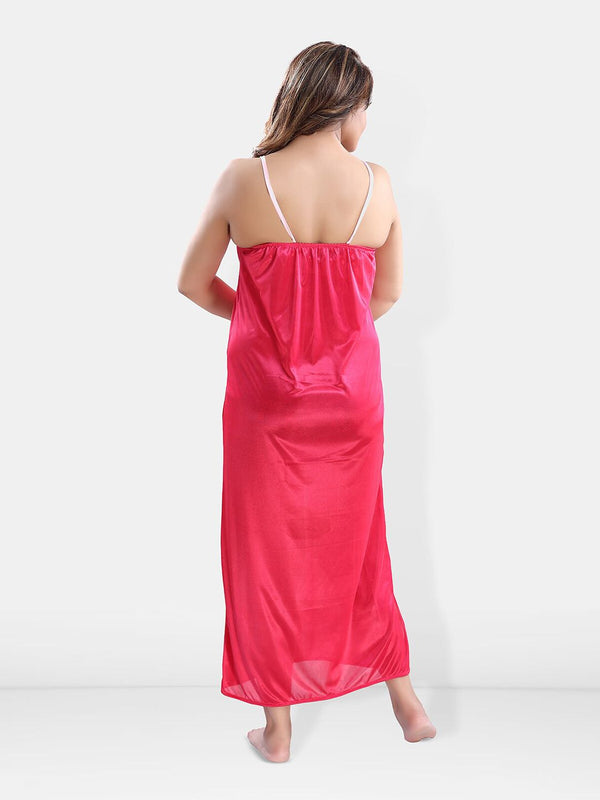 Be You Shoulder Straps Satin Maxi Nightdress with Robe