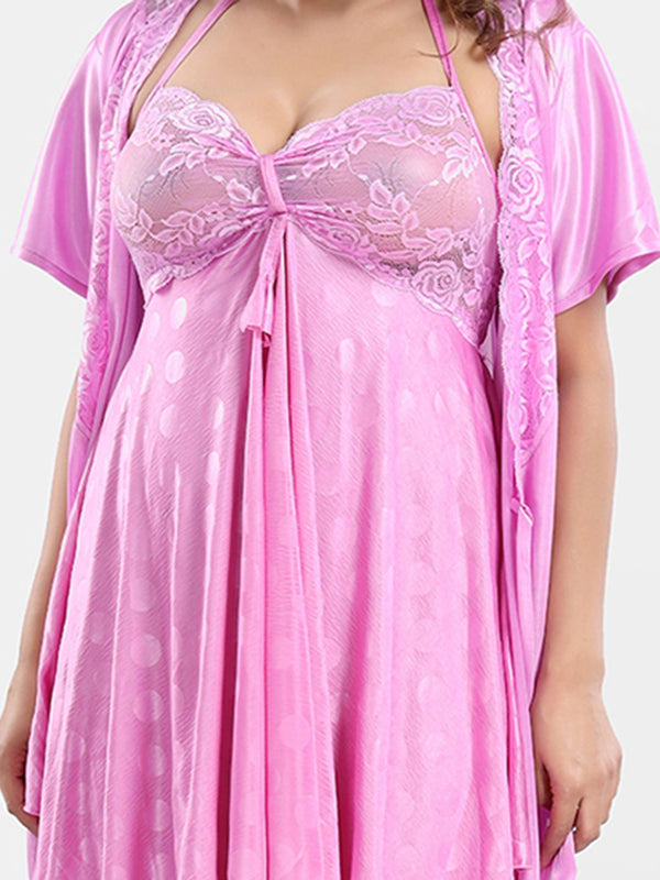 Be You Satin Wrap Nightdress With Robe