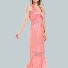 Be You Floral Lace V-Neck Satin Night Dress With Robe