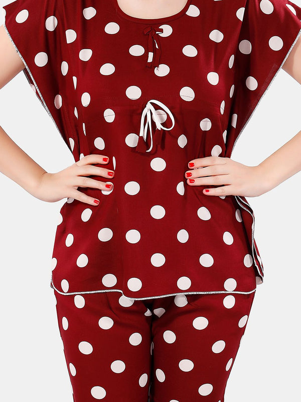 Be You Polka Dots Printed Night Suit