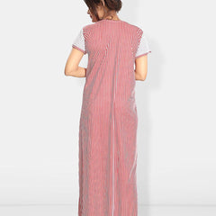 Be You Striped Maxi Satin Maternity Nightdress