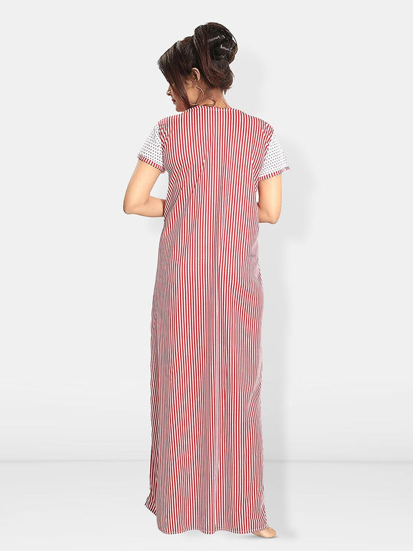 Be You Striped Maxi Satin Maternity Nightdress