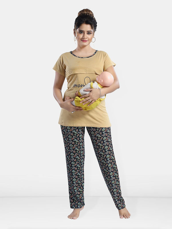 Be You Ethnic Motifs Printed Maternity Night Suit