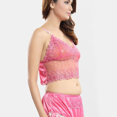 Be You Printed Satin Top & Shorts With Robe