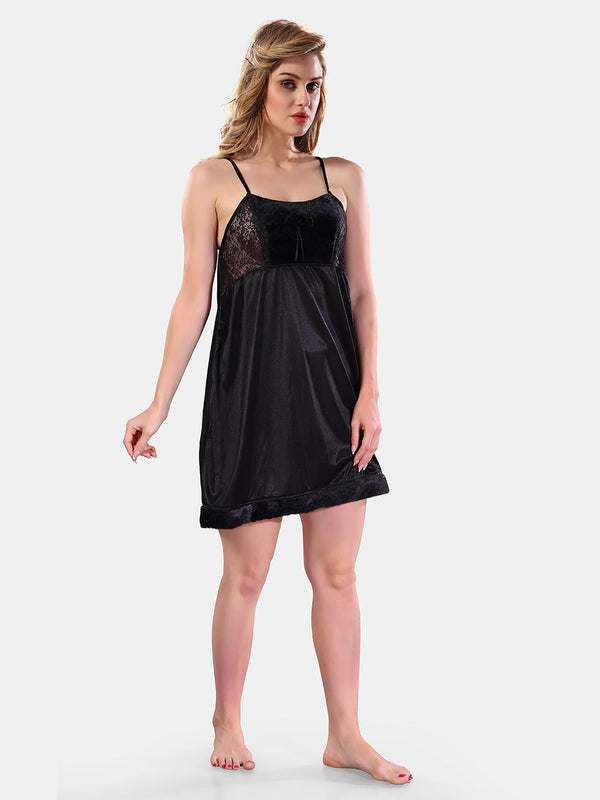 Be You Square Neck Lace Up Details Satin Maxi Nightdress With Robe