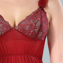 Be You Maroon Net Baby Doll