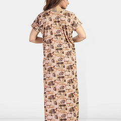 Be You Printed Satin Maxi Nightdress