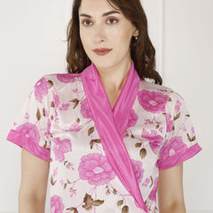 Be You Women Floral Printed Maxi Wrap Nightdress