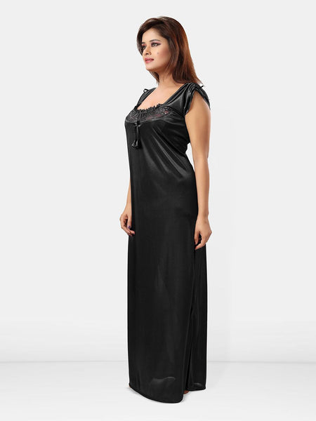 Be You Square Neck Sleeveless Satin Maxi Nightdress