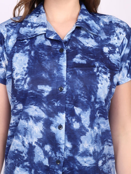 Be You Women Tie-Dye Printed Top & Pyjama Night suit
