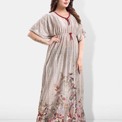 Be You Floral Printed Satin Kaftan Nightdress