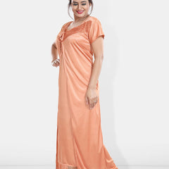 Be You Maxi Satin Wrap Nightdress With Robe