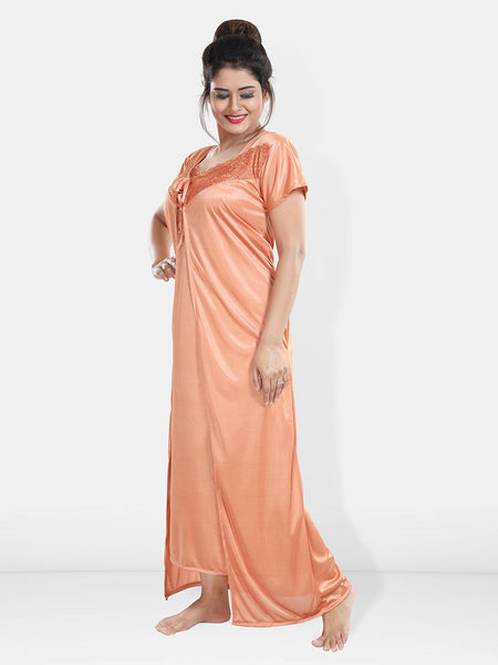 Be You Maxi Satin Wrap Nightdress With Robe