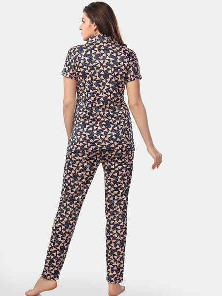 Be You Geometric Printed Night suit