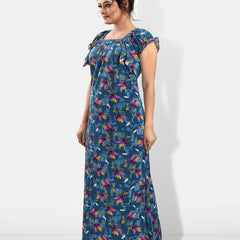 Be You Floral Printed Satin Maxi Nightdress