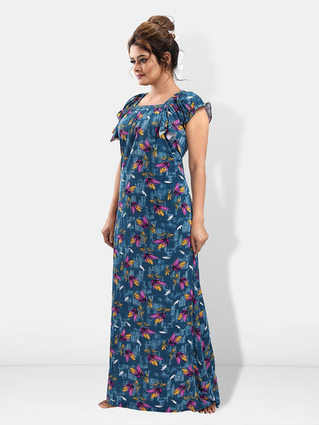 Be You Floral Printed Satin Maxi Nightdress