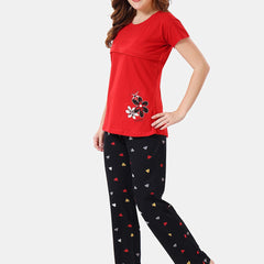 Be You Floral Printed Shirt And Pyjama Night Suit Set