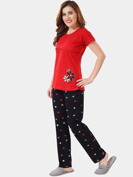Be You Floral Printed Shirt And Pyjama Night Suit Set